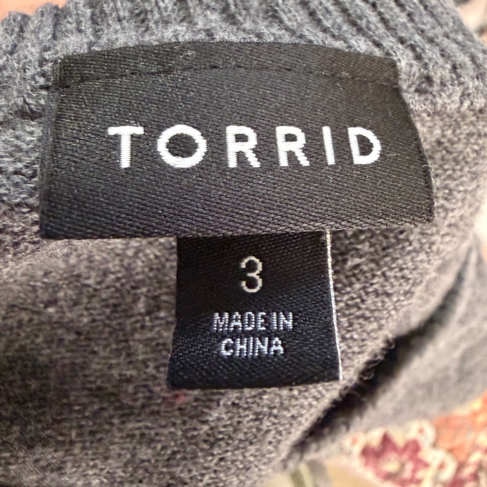 Torrid Charcoal Sweater with Celestial Embroidery - Picture 4 of 4
